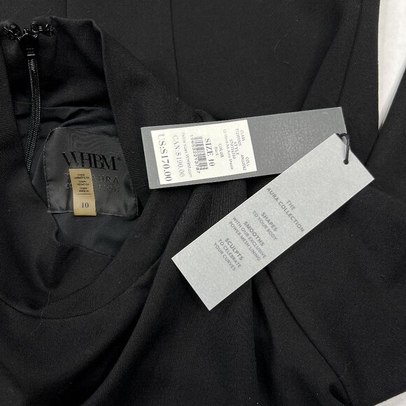 White House Black Market AURA Long Sleeve Sculpting Mini Dress Black Sz 10 - NWT - Picture 5 of 6